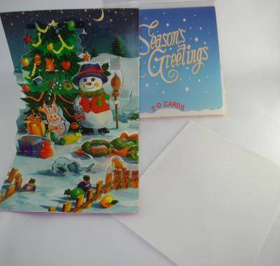 141-0010 FOLDING 3D CHRISTMAS GREETING CARD