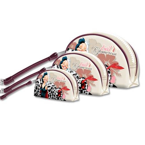 811-1113 SET 3 NECESSAIRES WALLET CRUELLA DE VIL (DISNEY)