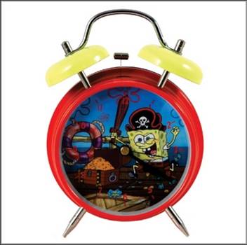 929-0096 RETRO ALARM CLOCK TWIN BELL SPONGEBOB SQUAREPANTS