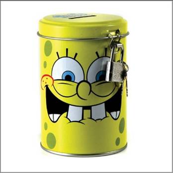 929-0052 MONEY TIN BOX SPONGEBOB SQUAREPANTS Face
