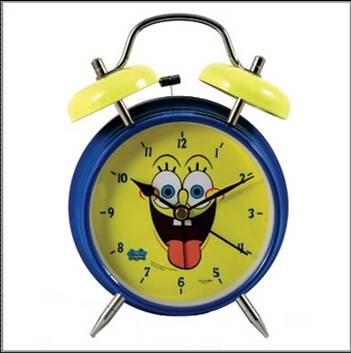 929-0053 RETRO ALARM CLOCK TWIN BELL SPONGEBOB SQUAREPANTS