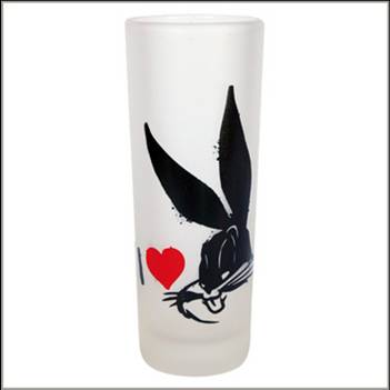 964-0002 FROSTED SHOT GLASS BUGS BUNNY