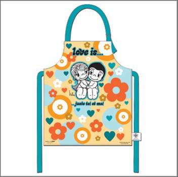 944-0003 APRON OF COOKER 100% COTTON LOVE IS