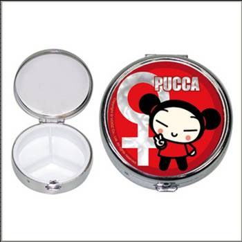 923-0129 ROUND METAL PILL BOX PUCCA