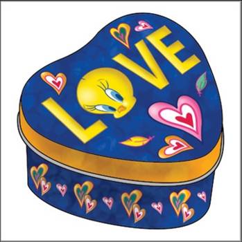 912-0057 METAL BOX HEART SHAPE TWEETY LOVE