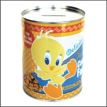 912-0142 MONEY BOX METAL TWEETY BREAKFAST
