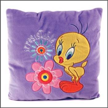 912-0110 PILLOW WITH EMBROIDERY TWEETY FOR GIRLS