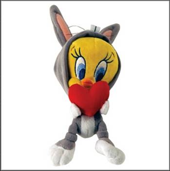 912-0216 PLUSH TWEETY COVERED BY BUGS BUNNY